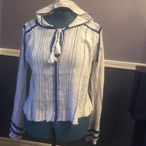 Free People hooded pull over blouse